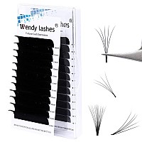 Eyelash Extensions Easy Fan Volume Lashes 0.05mm Rapid Blooming Eyelash Extensions C/D Curl 8-14mm Mixed Self Fanning Lashes By WENDY LASHES(0.05-D, 8-14mm)