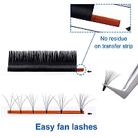 Eyelash Extensions Easy Fan Volume Lashes 0.05mm Rapid Blooming Eyelash Extensions C/D Curl 8-14mm Mixed Self Fanning Lashes By WENDY LASHES(0.05-D, 8-14mm)