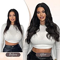 Full Shine Hair Extensions Real Human Hair 14 Inch Adjustable Clip In Extensions One Piece Fish Line Hair Extensions 70 Grams In