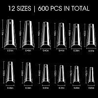 500Pcs Half Cover Coffin Nail Tips Acrylic Nail Tips Krofaue 10 Size Clear Ballerina Nail Tips Half Cover Acrylic False Nail