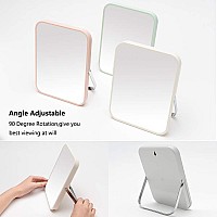 Yeake Table Desk Vanity Makeup Mirror8Inch Portable Folding Mirror With Metal Stand 90Adjustable Rotation Tavel Make Up Mirror