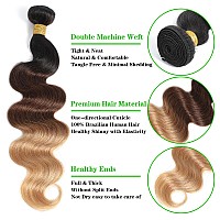 Kapelli Hair 10A Ombre Human Hair Bundles With Closure Ombre Brazilian Hair Body Wave T1B427 20 22 2420 Ombre Brazilian Hum