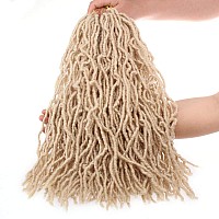 Leeven 18 Inch Blonde Synthetic New Faux Locs Crochet Braids Hair 7 Packlot Extend Soft Locs Braiding Hair For Women Curly Wavy