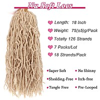 Leeven 18 Inch Blonde Synthetic New Faux Locs Crochet Braids Hair 7 Packlot Extend Soft Locs Braiding Hair For Women Curly Wavy