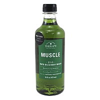 Village Nat. Muscle 2-In-1 Bath Oil & Body Wash 16 Ounce (473ml) (Pack of 2)