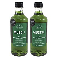 Village Nat. Muscle 2-In-1 Bath Oil & Body Wash 16 Ounce (473ml) (Pack of 2)