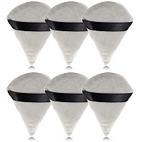 Topwon Triangle Powder Puff Set of 6, Plush Makeup Puffs for Face Body Wet Dry Loose Powder, Cosmetic Foundation Undereye Make up Tool - Grey