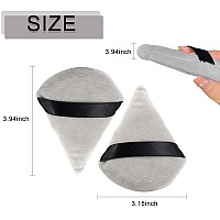 Topwon Triangle Powder Puff Set of 6, Plush Makeup Puffs for Face Body Wet Dry Loose Powder, Cosmetic Foundation Undereye Make up Tool - Grey