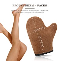 4 Packs Self Tanning Mitt Applicators Sunless Tanning Mittens Double Sided Self Tanning Gloves Reusable Tanner Applicator Mitten