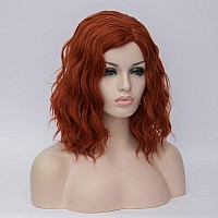 Cying Lin Short Bob Wavy Curly Wig Orange Red Wig For Women Cosplay Halloween Wigs Heat Resistant Bob Party Wig Include Wig Cap (Orange Red)