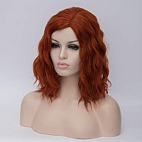 Cying Lin Short Bob Wavy Curly Wig Orange Red Wig For Women Cosplay Halloween Wigs Heat Resistant Bob Party Wig Include Wig Cap (Orange Red)