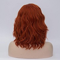 Cying Lin Short Bob Wavy Curly Wig Orange Red Wig For Women Cosplay Halloween Wigs Heat Resistant Bob Party Wig Include Wig Cap (Orange Red)