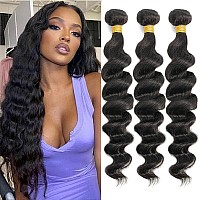 12A Grade Brazilian Virgin Loose Wave Hair 3 Bundles 16 16 16 300G 100 Unprocessed Virgin Brazilian Remy Loose Deep Wave Hum