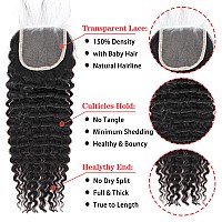 Brazilian Deep Wave 3 Bundles With Closure 12A Pineapple Deep Wave Human Hair Bundles With Closure 100 Unprocessed Virgin Remy