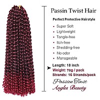 8 Packs Passion Twist Hair 18 Inch Passion Twist Crochet Hair For Black Women Freetress Water Wave Crochet Braiding Hair Extensions (1B/BUG)