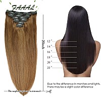 16 Clip In Human Hair Extensions Full Head 130G 7 Pieces 16 Clips 8 Light Brown Double Weft Brazilian Real Remy Hair Extension