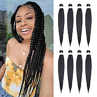 Callia Braiding Hair Pre Stretched 26 Inch Braiding Hair 8 Packs Kanekalon Braiding Hair Synthetic Braiding Hair Extensions Blac