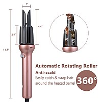 Automatic Hair Curling Iron For Long Hair Auto Curler Ceramic Self Rotating Curling Wand Spinning Spiral Curling Wand Professional 360 Rotating Styling Wand Gifts For Women 1.1 Inch Pink