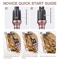 Automatic Hair Curling Iron For Long Hair Auto Curler Ceramic Self Rotating Curling Wand Spinning Spiral Curling Wand Professional 360 Rotating Styling Wand Gifts For Women 1.1 Inch Pink