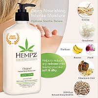 Hempz Original Natural Hemp Seed Oil Body Moisturizer With Shea Butter Ginseng Pure Herbal Skin Lotion For Dryness Nourishi