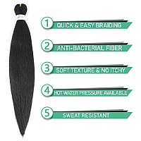 Multi Packs Deal Black Pre Stretched Crochet Braiding Hair 24 Inch 8 Bundles Hot Water Setting Jet Black Natural Soft Ez Bra