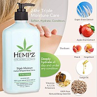 Hempz Natural Triple Moisture Herbal Whipped Body Cream With 100 Pure Hemp Seed Oil For 24Hour Hydration Moisturizing Vegan S