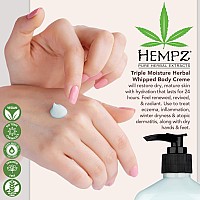 Hempz Natural Triple Moisture Herbal Whipped Body Cream With 100 Pure Hemp Seed Oil For 24Hour Hydration Moisturizing Vegan S