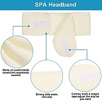 Spa Facial Headband Whaline 4 Packs Head Wrap Terry Cloth Headband Adjustable Stretch Towel For Bath Makeup And Sport Yellow