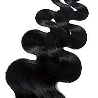 24 Inch Tape In Human Hair Extensions Body Wave 20Pcs 50Gpack Highlight 1 Jet Black Long Wavy Seamless Skin Weft Glue In Human