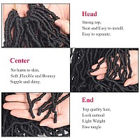 Leeven 18 Inch New Soft Locs Crochet Hair 36 Roots Black Curly Wavy Faux Locs Crochet Braids Hair Pre Looped Goddess Locs Extens