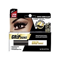 Ebin New York Grip Bond Eyelash Adhesive Paddle Type Whitedries Clear 018 Oz Hypoallergenic Latex Free Formaldehyde Free