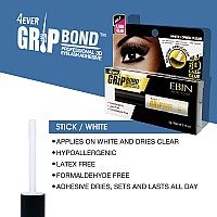 Ebin New York Grip Bond Eyelash Adhesive Paddle Type Whitedries Clear 018 Oz Hypoallergenic Latex Free Formaldehyde Free