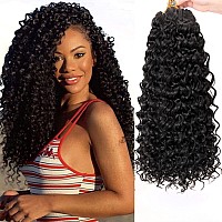 18Inch Synthetic Deep Twist Crochet Hair Bohemian Crochet Braids Natural Black Deep Wave Braiding Hair Extensions 5Packs1B