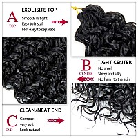 18Inch Synthetic Deep Twist Crochet Hair Bohemian Crochet Braids Natural Black Deep Wave Braiding Hair Extensions 5Packs1B