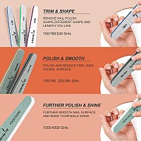 Nail Files Canvalite Nail File And Buffer Professional Emery Boards Washable Double Sided Reusable Manicure File For Home And Sa