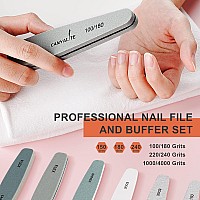 Nail Files Canvalite Nail File And Buffer Professional Emery Boards Washable Double Sided Reusable Manicure File For Home And Sa