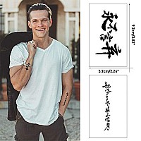 chinese characters Temporary Tattoos 50+ Designs,Black Letter Tattoos Easter,Realistic Word Long-lasting Waterproof and Sexy Fake Tattoo christmas gift