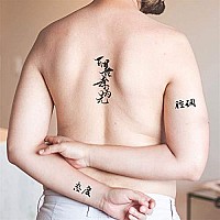 chinese characters Temporary Tattoos 50+ Designs,Black Letter Tattoos Easter,Realistic Word Long-lasting Waterproof and Sexy Fake Tattoo christmas gift