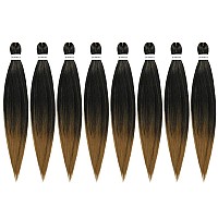 Rosdina Prestretched Braiding Hair 24 Inch 8 Packs Ombre Blonde Long Braiding Hair For Twist Or Box Braids Yaki Texture Hot