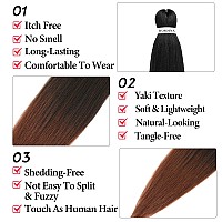 Rosdina Prestretched Braiding Hair 20 Inch 8 Packs Ombre Brown Long Braiding Hair For Twist Or Box Braids Yaki Texture Hot W