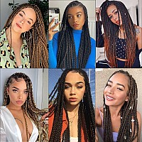 Rosdina Prestretched Braiding Hair 20 Inch 8 Packs Ombre Brown Long Braiding Hair For Twist Or Box Braids Yaki Texture Hot W