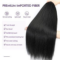 Rosdina Prestretched Braiding Hair 16 Inch 8 Packs Natural Black Short Braiding Hair For Twist Or Box Braids Yaki Texture Ho