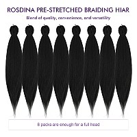 Rosdina Prestretched Braiding Hair 16 Inch 8 Packs Natural Black Short Braiding Hair For Twist Or Box Braids Yaki Texture Ho