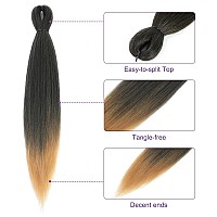 Rosdina Prestretched Braiding Hair 22 Inch 8 Packs Ombre Blonde Long Braiding Hair For Twist Or Box Braids Yaki Texture Hot