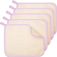 Tatuo 5 Pcs Exfoliating Face And Body Wash Cloths Towel Weave Bath Cloth Exfoliating Scrub Cloth Massage Bath Cloth For Women An