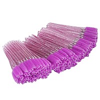 tifanso 200PCS Eyelash Brush Disposable Mascara Brush Wand for Lashes Spoolie brushes Eyebrow Spoolie Eyelash Extension Supplies (Purple)