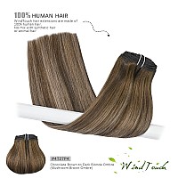 Windtouch Clip In Hair Extensions Human Hair Extensions Clip In Extensions Ombre Medium Brown To Caramel Blonde Balayage Clip In