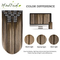 Windtouch Clip In Hair Extensions Human Hair Extensions Clip In Extensions Ombre Medium Brown To Caramel Blonde Balayage Clip In