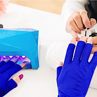 Syhood 3 Pairs Uv Light Glove For Gel Nail Lamp Manicure Glove Anti Uv Fingerless Gloves Protect Hands From Uv Light Lamp Manicu