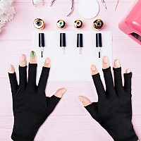 Syhood 3 Pairs Uv Light Glove For Gel Nail Lamp Manicure Glove Anti Uv Fingerless Gloves Protect Hands From Uv Light Lamp Manicu